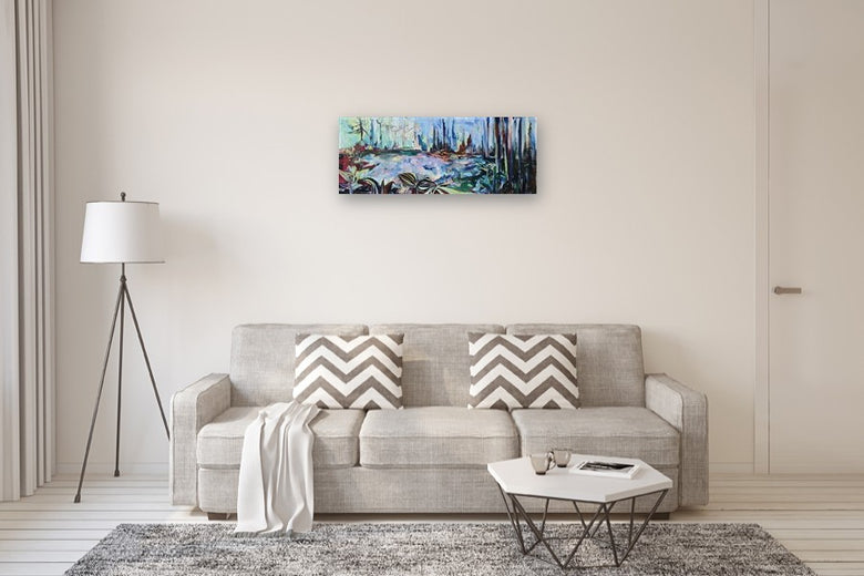 Forest Bathing in Blue by Arden Rose |  In Room View of Artwork 