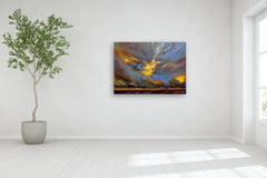 Original art for sale at UGallery.com | Elisian Whispers by Shadi Shokoohi | $9,050 | acrylic painting | 39.37' h x 59.06' w | thumbnail 5