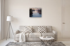 Original art for sale at UGallery.com | River Sunset by Shuxing Fan | $1,575 | oil painting | 24' h x 30' w | thumbnail 5