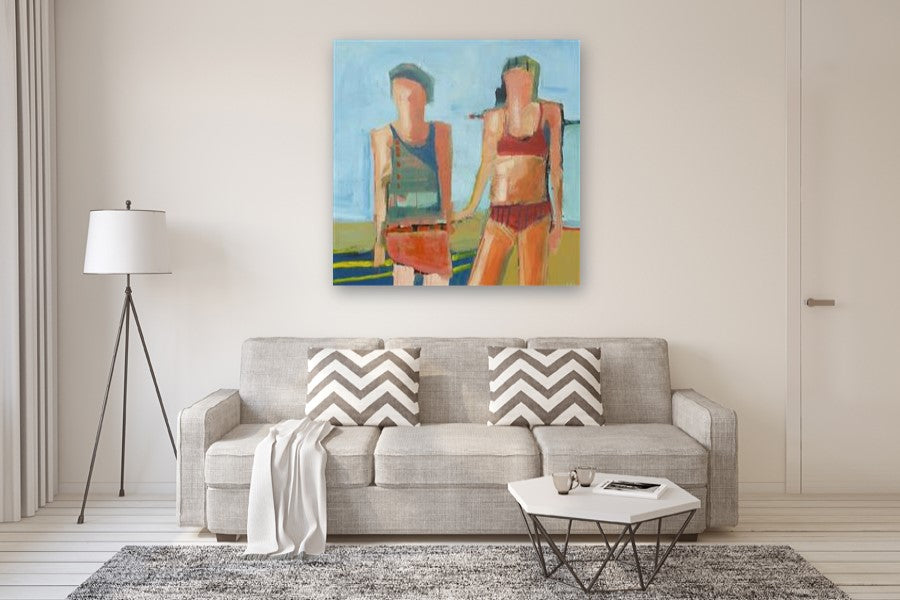 Swim Lesson by Gail Ragains |  In Room View of Artwork 