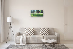 Original art for sale at UGallery.com | Glade with Red Trees by Janet Dyer | $1,075 | acrylic painting | 15' h x 30' w | thumbnail 5