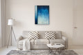 Original art for sale at UGallery.com | Diving In Sapphire by Marie-Eve Champagne | $950 | acrylic painting | 40' h x 30' w | thumbnail 5