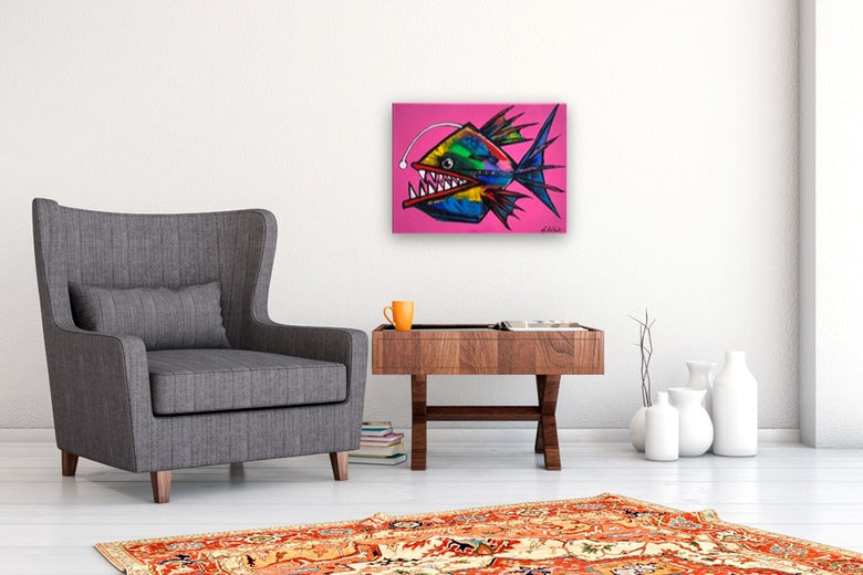Eric the Anglerfish by Allen Wittert |  In Room View of Artwork 