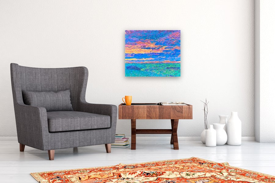 Texan Fields at Dusk by Srinivas Kathoju |  In Room View of Artwork 