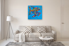 Original art for sale at UGallery.com | Gold Water Geometry by Allen Wittert | $3,500 | acrylic painting | 35.5' h x 35.5' w | thumbnail 5