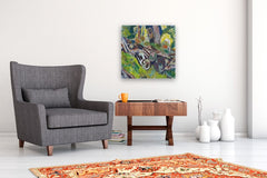 Original art for sale at UGallery.com | Woodpile by Robert Hofherr | $1,100 | acrylic painting | 24' h x 24' w | thumbnail 5