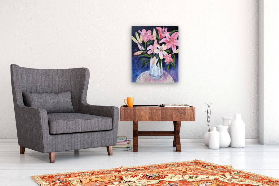 Table Lilies by Arden Rose |  In Room View of Artwork 