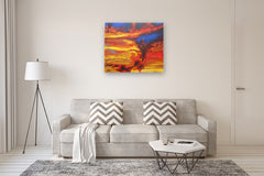 Original art for sale at UGallery.com | Again on Fire by Benjamin Thomas | $2,175 | acrylic painting | 33' h x 39' w | thumbnail 5