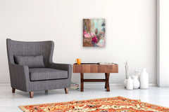 Original art for sale at UGallery.com | Fluttering Flowers by Dowa Hattem | $550 | oil painting | 19.68' h x 15.74' w | thumbnail 5