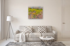 Original art for sale at UGallery.com | Desert Poppies by Crystal DiPietro | $3,075 | mixed media artwork | 32' h x 36' w | thumbnail 5