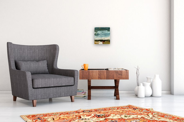 Silver Current by Ronda Waiksnis |  In Room View of Artwork 