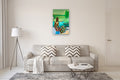 Original art for sale at UGallery.com | Quiet Horizon Green by Mikhail Zuyeu | $1,200 | oil painting | 36' h x 24' w | thumbnail 5