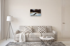 Original art for sale at UGallery.com | Winter's Chill by Vic Roschkov | $1,050 | watercolor painting | 17' h x 26.25' w | thumbnail 5