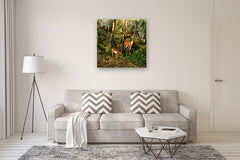 Original art for sale at UGallery.com | The Watchful Doe by Onelio Marrero | $2,375 | oil painting | 36' h x 36' w | thumbnail 5