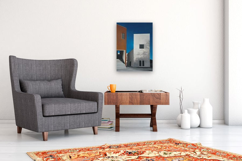 Shadow of a Tree on Facade by Zeynep Genc |  In Room View of Artwork 