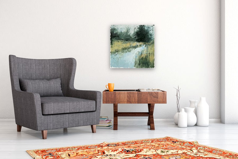 Silent Morning by Ronda Waiksnis |  In Room View of Artwork 
