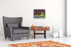 Original art for sale at UGallery.com | King's Quick Lunch by Mitchell Freifeld | $600 | oil painting | 15' h x 19' w | thumbnail 5