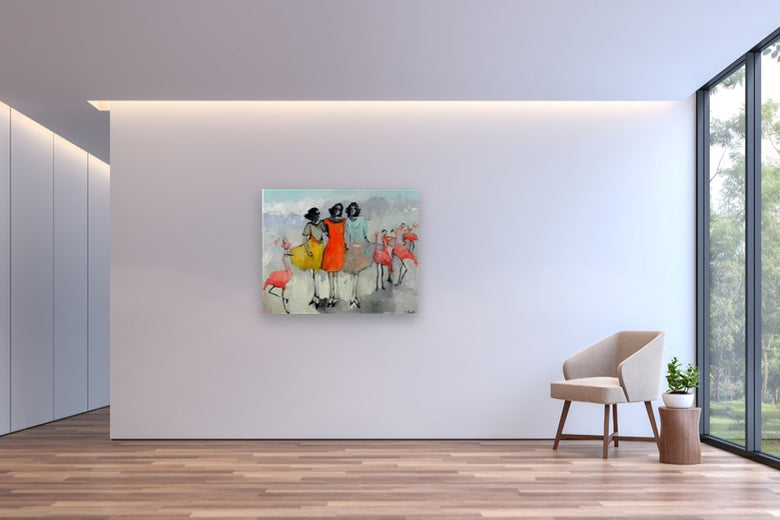 Flamingo Cha Cha by Mary Pratt |  In Room View of Artwork 