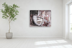 Original art for sale at UGallery.com | Triade di Cuori by Paola Ruggiero | $7,150 | acrylic painting | 47' h x 59' w | thumbnail 5