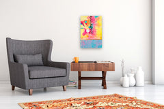 Original art for sale at UGallery.com | First Kiss at the Beach by René Serrano Rodríguez | $750 | acrylic painting | 23' h x 16' w | thumbnail 5