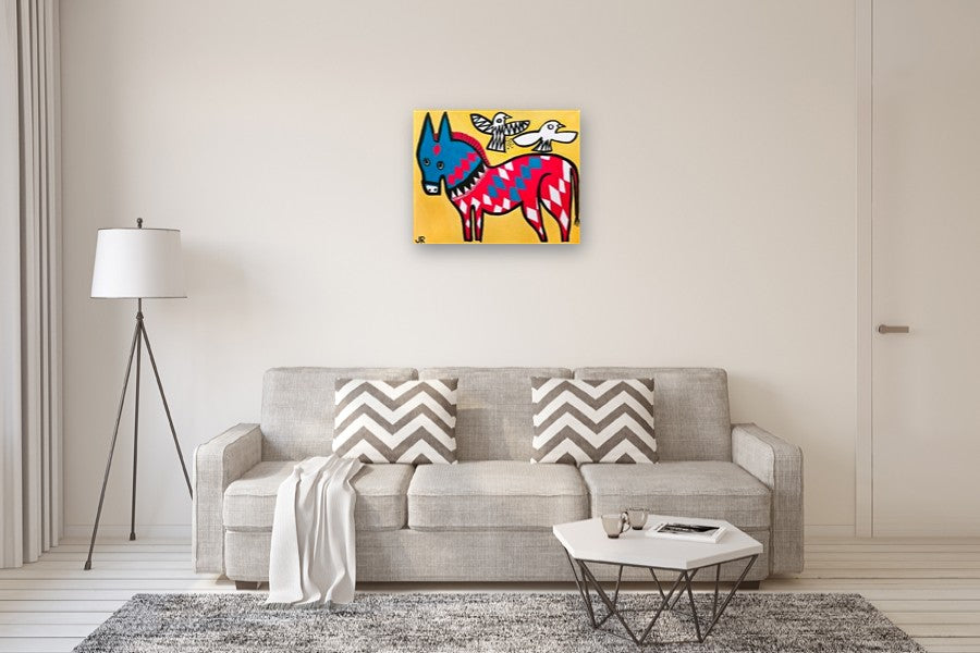 Holiday Donkey by Jessica JH Roller |  In Room View of Artwork 