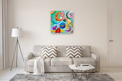 Original art for sale at UGallery.com | The Eternal Gaze of Your Smile by Chus Galiano | $1,850 | oil painting | 31.5' h x 31.5' w | thumbnail 5