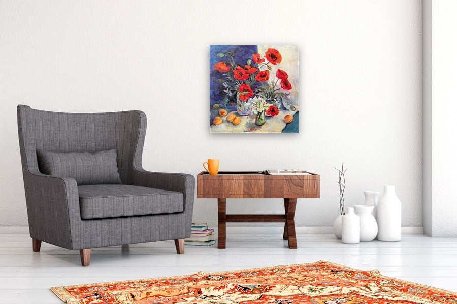 Poppies and apricots by Suren Nersisyan |  In Room View of Artwork 