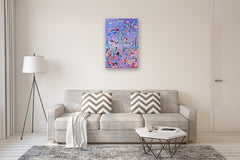 Original art for sale at UGallery.com | Flowers of Heaven by Nathalie Gribinski | $2,000 | acrylic painting | 36' h x 24' w | thumbnail 5