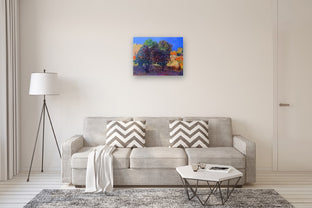 In the Farm. Haystack and Trees by Suren Nersisyan |  In Room View of Artwork 