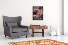 Original art for sale at UGallery.com | By the Fireside by C M Cooper | $2,000 | oil painting | 24' h x 18' w | thumbnail 5