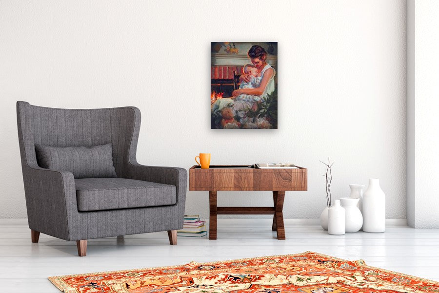 By the Fireside by C M Cooper |  In Room View of Artwork 