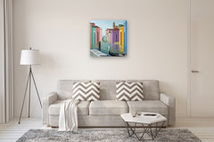 Original art for sale at UGallery.com | A View from the Platform by Benjamin Xu | $3,200 | oil painting | 30' h x 30' w | thumbnail 5