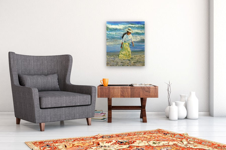 The Yellow Dress by Onelio Marrero |  In Room View of Artwork 
