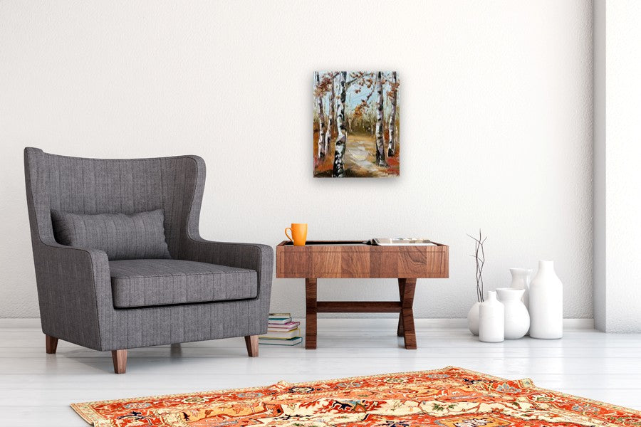 Autumn Sienna Glow by Lisa Elley |  In Room View of Artwork 