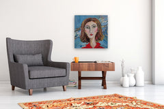 Original art for sale at UGallery.com | Red Head by Arden Rose | $700 | acrylic painting | 24' h x 24' w | thumbnail 5