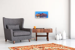 Original art for sale at UGallery.com | Staten Island Ferry by Keith Thomson | $650 | mixed media artwork | 12' h x 20' w | thumbnail 5