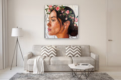 Original art for sale at UGallery.com | Sky Goddess by Nava Lundy | $5,400 | mixed media artwork | 48' h x 48' w | thumbnail 5