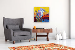 Original art for sale at UGallery.com | The Dreambird's Voyage by Vera Saiko | $1,150 | acrylic painting | 24' h x 24' w | thumbnail 5