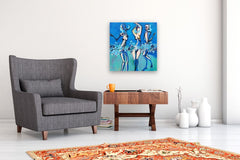 Original art for sale at UGallery.com | Rhythmic Dance by Diana Elena Chelaru | $1,075 | acrylic painting | 24' h x 24' w | thumbnail 5