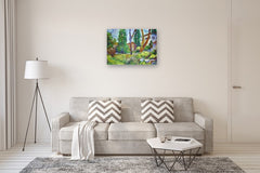 Original art for sale at UGallery.com | Roland Park, Spring by Robert Hofherr | $1,075 | acrylic painting | 24' h x 36' w | thumbnail 5