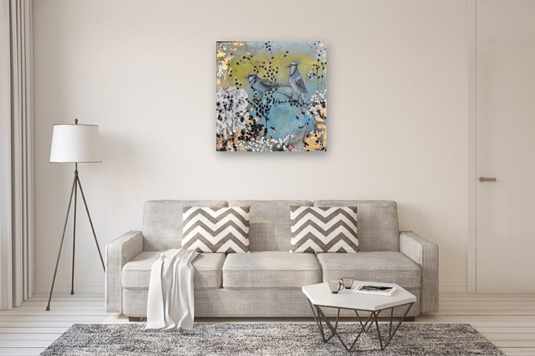 Jay and Jaylene Making Every Tweet Count by Mary Pratt |  In Room View of Artwork 