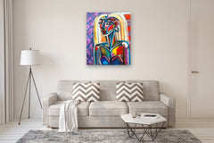 Original art for sale at UGallery.com | Electric Muse by Allen Wittert | $3,500 | acrylic painting | 44' h x 36' w | thumbnail 5