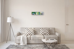 Original art for sale at UGallery.com | Geometrie in Riva Al Mare N. 2 by Tito Rossini | $4,225 | oil painting | 6.5' h x 27.56' w | thumbnail 5