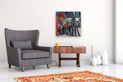 Original art for sale at UGallery.com | Voice from the Shelves by Lynne Meneses | $1,650 | acrylic painting | 24' h x 24' w | thumbnail 5