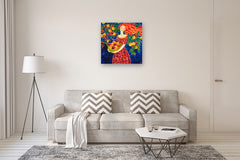 Original art for sale at UGallery.com | Harvest Time. Colorado Peaches by Yelena Sidorova | $1,800 | mixed media artwork | 30' h x 30' w | thumbnail 5