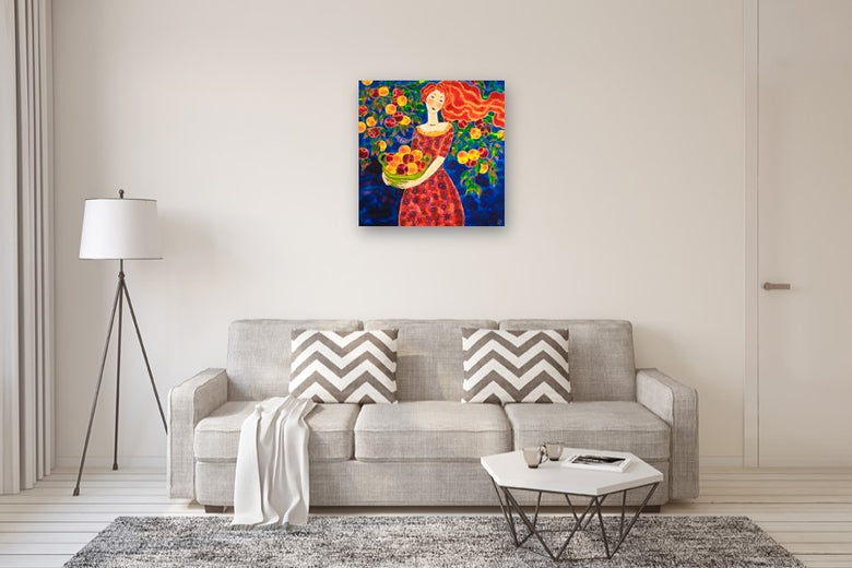 Harvest Time. Colorado Peaches by Yelena Sidorova |  In Room View of Artwork 
