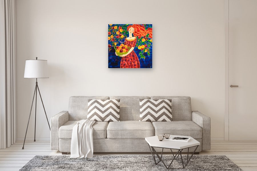 Harvest Time. Colorado Peaches by Yelena Sidorova |  In Room View of Artwork 