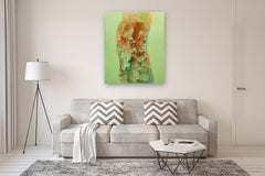 Original art for sale at UGallery.com | Absttacción en Verde by Fernando Bosch | $10,400 | mixed media artwork | 47.24' h x 39.37' w | thumbnail 5