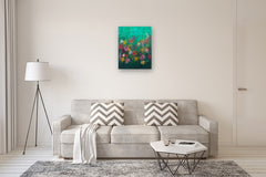 Original art for sale at UGallery.com | Wild Bloom by Janet Hamilton | $1,375 | oil painting | 28' h x 22' w | thumbnail 5