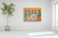 Original art for sale at UGallery.com | Fortune Favours the Brave by Arvind Kumar Dubey | $8,100 | acrylic painting | 48' h x 60' w | thumbnail 5